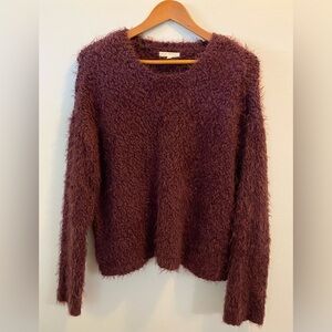 La Hearts Plush Burgundy Sweater